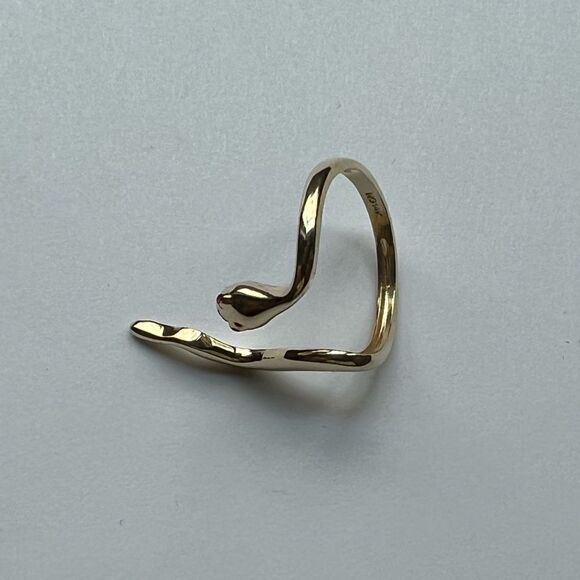 14k solid Gold Snake Ring | Snake Ring | Real Gold trendy Ring | - Picture 9 of 10